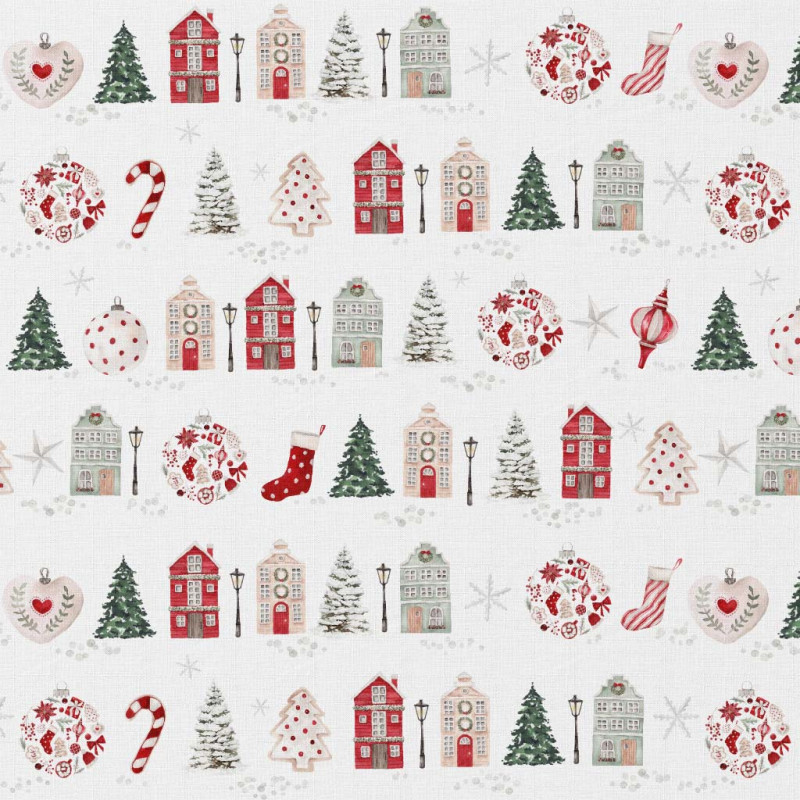 Printed Cotton ANVERS White / Red